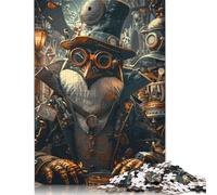 Steampunk Penguin Animal Puzzle Unique Home Decor 100 Percent Recycled Cardboard Jigsaw Puzzle for Adult Children's Day Gifts 500pcs (52x38cm)