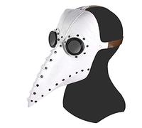 Steampunk Plague Doctor Mask - Long Beak Bird Mask for Halloween - Gothic Cosplay Costume Accessory with Latex Material - Perfect for Steampunk Halloween Costume Props (White, One Size)