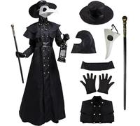 Steampunk Plague Doctor Mask - Long Beak Bird Mask for Halloween - Gothic Cosplay Costume Accessory with Latex Material - Perfect for Steampunk Halloween Costume Props (set-A, S)
