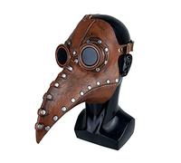 Steampunk Plague Doctor Mask - Long Beak Bird Mask for Halloween - Gothic Cosplay Costume Accessory with Latex Material - Perfect for Steampunk Halloween Costume Props (Brown, One Size)
