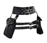 Steampunk Retro Bike Bag | Halloween Cosplay Waist Steampunk Bag | Motorcycle Leg Purse Shoulder Bag for Men Women, Black, 説明を参照してください