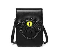 Steampunk Retro Crossbody Bag Evil Devil's Eye Vintage PU Leather Shoulder Bag Waist Packs Satchel Bags for Women Men Halloween