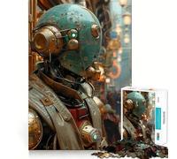 Steampunk Robot in City 1000 Piece Jigsaw Puzzles for Teenagers Smart Game Bonding Time Image Assembly Fine Art Piece 38x52cm