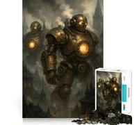 Steampunk Robots Over Cityscape 1000 Pieces Jigsaw Puzzles for Adults Think Smart Toy Quiet Fun Accurate Cut 38x52cm