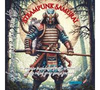 steampunk samurai in mosaic mandala forest: a mindful stress relief grey scale journey