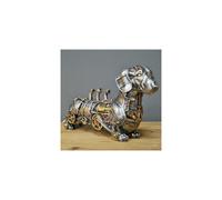 ( Steampunk Sausage Dog) Steampunk Animal Industrial Silver Gothic Daschund Sausage Dog Table Ornament