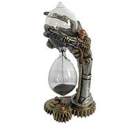 Steampunk Skeletal Hand Sand Timer 16cm - Gothic Hourglass Ornament with Black Sand