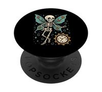 Steampunk Skeleton Fairy With Clock PopSockets Adhesive PopGrip