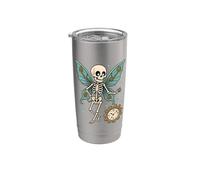 Steampunk Skeleton Fairy with Clock Stainless Steel Insulated Tumbler