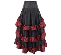 Steampunk Skirt Women, Halloween Skirt Women, Women Gothic Ruffled Steampunk Vintage Skirt Victorian Plus Size Dress High Waisted Asymmetrical a Line Skirt