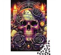 Steampunk Skull 1000 Pieces Jigsaw Puzzles For Adults Challenging Game Stress Relieving Entertainment Exercise The Memory of The Brain for Family Decorations 500pcs (52x38cm)