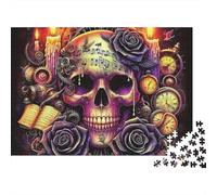 Steampunk Skull 1000 Pieces Jigsaw Puzzles For Adults Educational Games Stress Relieving Entertainment Exercise The Memory of The Brain for Family Decorations 500pcs (52x38cm)