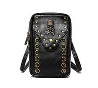Steampunk Small Crossbody Bag Retro Gothic Skull PU Leather Satchel Bags Halloween Waist Packs Bag for Women Men