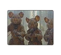 Steampunk Space Mice Warriors Area Rugs for Living Room Decor - Soft Throw Washable Rugs for Bedroom, 63x48 Inch Indoor Carpet for Bedroom Living Room