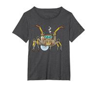 Steampunk Spider Bug Sci-Fi Geared Spider Fantasy T-Shirt, Women's Plus, Dark Heather Grey, 1X