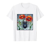Steampunk Spider Stained Glass Poppies Eye Art Arachnid Bug Value Graphic T-Shirt