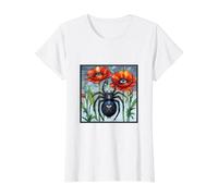 Steampunk Spider Stained Glass Poppies Eye Art Arachnid Bug Value Graphic T-Shirt