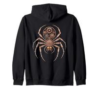 Steampunk Spider with Mechanical Gear Core Zip Hoodie