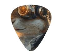 Steampunk Squirrel Pilot Guitar Picks Gift Set - Smooth Durable Plectrums For Acoustic, Electric & Bass Guitar, Perfect Present For Guitar Lovers & Musicians