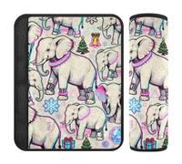 Steampunk-Style Elephants Pink Black Car seat Strap Covers,More Comfort Driving,seat Belt Covers for Women for SUV Backpack Bag funda para cinturón de carro 2 Pack