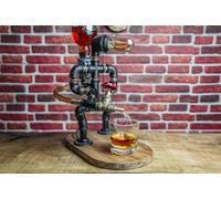 Steampunk Style Liquor Dispenser with Glasses and Bottle Opener, Home Bar Decor Gift (Yes, Personalised Base)