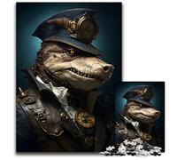 Steampunk Style SharkPuzzles for 1000 Piece Paper Jigsaw Challenging Brain Teaser for Teenagers Family Game Night Fun 1000 PCS(38x26cm)