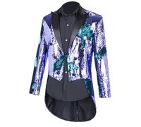 Steampunk Suit Men's Sequins, Gothic Tailcoat Men's Midi, Fashion Coat Glitter Classic Victorian Yard Frock Coat Elegant Glitter Jacket Medieval Pirate Vampire Clothing Cosplay Halloween Costume