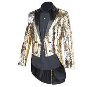 Steampunk Suit Men's Sequins, Gothic Tailcoat Men's Midi, Fashion Coat Glitter Classic Victorian Yard Frock Coat Elegant Glitter Jacket Medieval Pirate Vampire Clothing Cosplay Halloween Costume