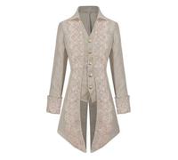 Steampunk Tailcoat Men's Gothic Jacket Inkl. Hat, Intage Victorian Medieval Coat Slim Fit Classic Pirates Vampire Cosplay Costume for Halloween Parties Gentleman Frack Dancing