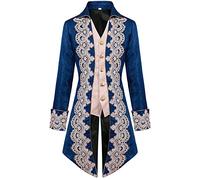Steampunk Tailcoat Men's Gothic Jacket Inkl. Hat, Intage Victorian Medieval Coat Slim Fit Classic Pirates Vampire Cosplay Costume for Halloween Parties Gentleman Frack Dancing