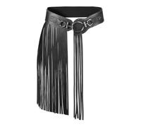 Steampunk Tassel Skirt Viking Knight Armor Skirt Synthetic Leather Medieval Armor Skirt with Elastic Belt Retro Men Women Armor Skirt for Halloween Roman Gladiator (UK, Alpha, XL, Regular, Regular)