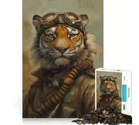 Steampunk Tiger 1000 Piece Jigsaw Puzzles for Adults Jigsaw Think Toy Calm Relax Clean Cut Wall Art Decor 38x26cm