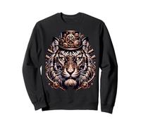 Steampunk Tiger Gear Mechanical Face Vintage Sweatshirt