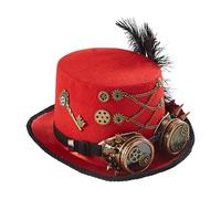 Steampunk Top Hat - Steampunk Headwear With Goggles Design | Ictorian Gothic Retro Festival Head Wear For Adults | Felt Costume Outfit For Men Women Adults, Versatile Headwear Accessory