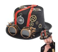 Steampunk Top Hat - Victorian Top Hat with Removable Goggles | Gothic Fancy Dress Victorian Hats | Fancy Dress Hats for Gathering, Haunted House, Yard, and Party Supplies