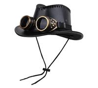 Steampunk Top Hat - Vintage Gothic Costume Headwear, Gear Goggles Decor | Victorian Inspired Cosplay Fashion Accessory Retro Industrial Style Party Festival Event Masquerade Stage Performance Photogra
