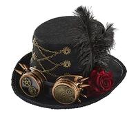 Steampunk Top Hats for Men with Goggles Steampunk Time Traveler Hat Halloween Steampunk Accessories Steampunk Hat Steampunk Hat Black