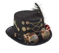 Steampunk Top Hats For Men With Goggles,Time Traveler Hat & Accessories(Black)