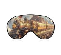Steampunk Train Cute Sleep Mask for Women Men Light Blocking Eye Shade Cover with Adjustable Elastic Strap