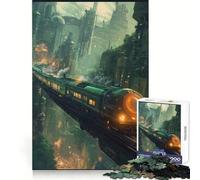 Steampunk Train in Cityscape 1000 Piece Jigsaw Puzzles for Adults Memory Boost Family Joy Pattern Assembly Santa Wish Pick 38x52cm