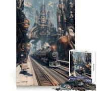 Steampunk Train Station 1000 Piece Jigsaw Puzzles for Adults Jigsaw Think Toy Calm Relax Clean Cut Wall Art Decor 38x52cm