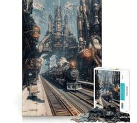 Steampunk Train Station Adults Puzzles 1000 Piece Jigsaws Strengthen Memory Quiet Calm Clean Edge Art Collectible 50x75cm