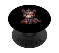Steampunk UK Colors Unicorn Cute Patchwork Gear Art PopSockets Adhesive PopGrip