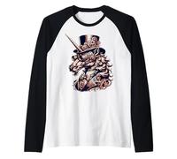 Steampunk Unicorn Gear Mechanical Vintage Fantasy Raglan Baseball Tee