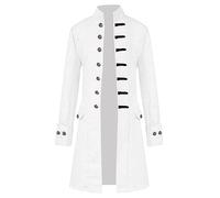 Steampunk Vest Black Men's Tailcoat Long Vintage Sleeveless Jackets Lapel Rock Renaissance Coats Victorian Clothing Medieval Palace Costume Halloween Coat for Carnival