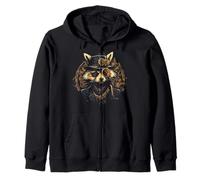 Steampunk | Vintage 19th Century Racoon Sci-fi Graphic #15 Zip Hoodie