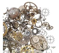 Steampunk Watch Parts and Pieces - 1 oz - 250 Plus Pieces of Tiny Vintage Gears, Wheels, Hands, Crowns, Cogs and Stems for Jewelry and Crafts (1 oz - 250+ Pieces)