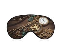 Steampunk Watches Keys and Chains Eye Masks Sleeping Detachable Breathable Eye Cover Soft Block Light Sleep Mask for Women Men, Relaxing Pressure Night Blindfold