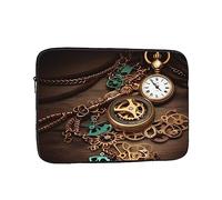 Steampunk Watches Keys and Chains Laptop Sleeve for Women Men, 13 Inch Waterproof Laptop Bag Lightweight Notebook Computer Cover Bag