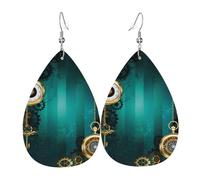Steampunk Watches Keys and Chains Patterned leather earrings, women's earrings, suitable for daily wear, party and date